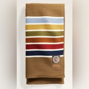 Pendleton Wool Throw Blanket with Leather Straps